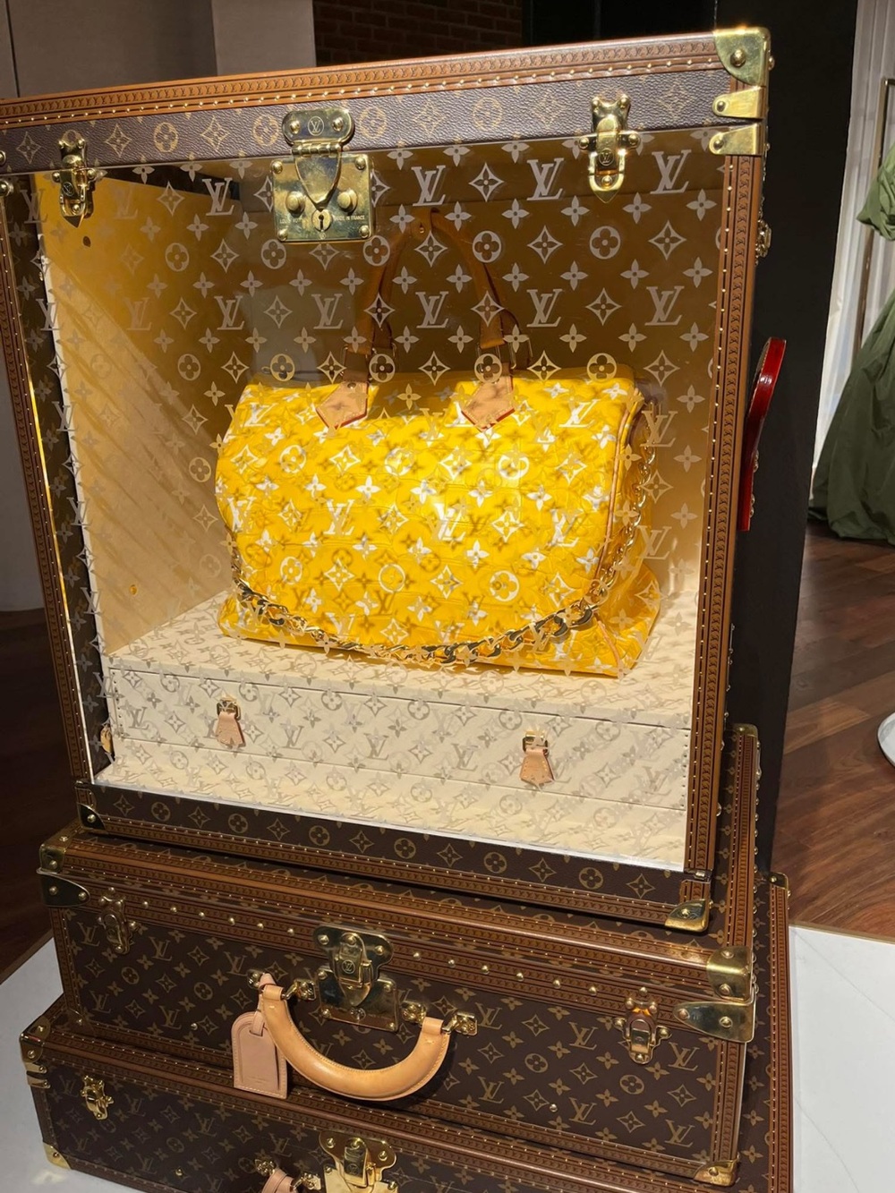 Louis Vuitton Yellow Monogram Quilted Shoulder Bag with Chain